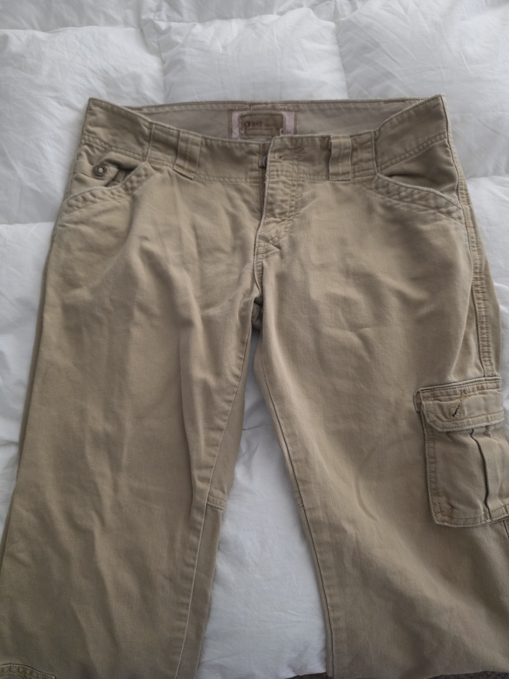 BKE Women's Tan Cargo Pants with Side Utility Pocket